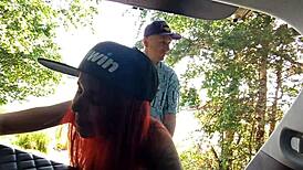 Couple Enjoys Outdoor Time By The Lake