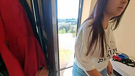 Latina Maid With Creamy Pussy In Jeans And Flip Flops Gets Seduced With Massage!