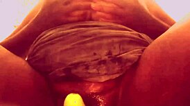 Teen Village Girl Fucks Big Vegetable Orally and Vaginally