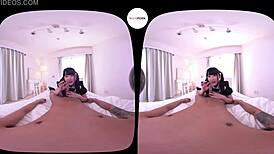 the japanese maid from jvrporn gently wakes you up with her big ass