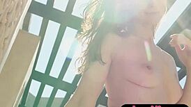 Does this petite czech babe strip naked outdoors