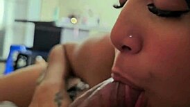 Whore Swallows Cum In Sexy Shorts