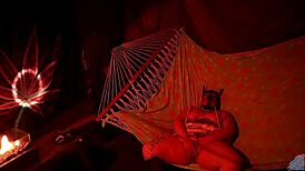 Getting Frisky In A Tent Fingering Her Wet Hole In A Hammock!