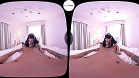 the japanese maid from jvrporn gently wakes you up with her big ass