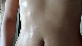 innocent latina girl bathing under hidden camera