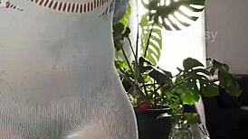 Joanfantasy gets creamy playing with her pussy in light blue lingerie using toys 😏