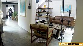 Winking Latina Asshole Takes Dick Deep in Casting