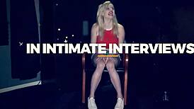 Curly-haired brunette babe performs blowjob and handjob at the gloryhole with sloppy deepthroat