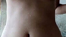 innocent latina girl bathing under hidden camera