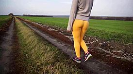 Voyeur Watches Women in Tight Yoga Pants Outdoors