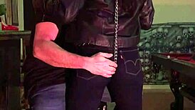 Cherry's tight jeans get a firm spanking from her husband.