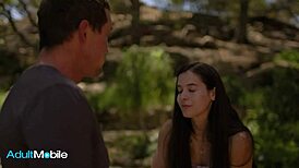 Petite Abbie Maley and Pierce Paris Fuck in Nature