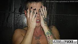 Jezebelle Bond feels intense pleasure while masturbating in the steamy shower