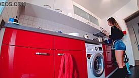 Steamy short jeans hot pants tease