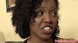 Young Black Babe Jumps On Older Cock In Cowgirl, Then Doggystyle Anal