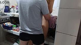 i found the dirty stepmother with big ass provoking me in the kitchen when her husband was resting