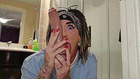 Intensely Sucking Giant Dildo Destroyed