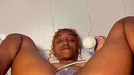 She indulges in late night panty stuffing for an intense orgasm