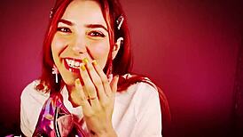 Listen as the shy pretty submissive girl gives jerk off instructions and worships you in this ASMR session.