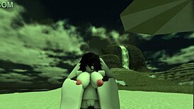 Bitch gets creampied by black guy on the beach