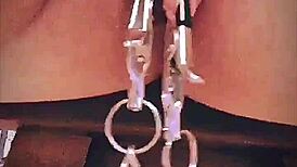 Big Pink Pussy Lips Dangled and Stretched with Weights