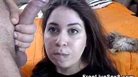 Bbw Babe Deep Sucked on a Hairy Dude