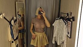 sexy try on haul transparent clothes completely see-through at the mall public fetish