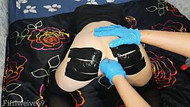 Watch her insert a bottle deep in her ass for hard anal fisting.