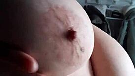 Kiraluisa Caresses Her Big Natural Tits During Recorded Session