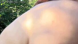 Guys catch village slut sunbathing naked and fuck her juicy pussy