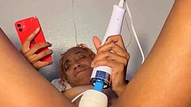 She indulges in late night panty stuffing for an intense orgasm