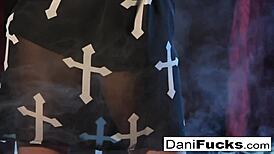 Hot Gothic Vampire Dani Explores Brunette Pussy and Tits