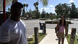 She takes my big black cock deep.