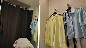 changing in a public locker room transparent clothes on big tits