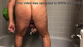 she steps into the shower for a warm, relaxing start to her day