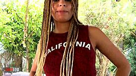 Alana's first porn video as a young 18+ blonde rasta girl with blowjob and riding