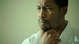 Ebony nurse kira noir heals and tastes shaved black pussy