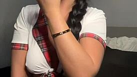 this horny british girl is playing with her toys solo