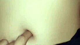 Do you peck her belly button as she rides you in this sexy amateur fetish?