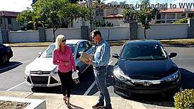 Delivery driver enjoys perks like fucking the housewife in lingerie.