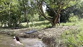 Albina, why fuck that stranger in the bush who jerked off to you?