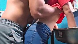 Beautiful Mexican Amateur Girl Gets Fucked Hard While Washing Dishes In The Kitchen, Moaning Loudly With Her Small Tits Bouncing