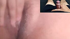 Me excitando com a novinha safada da minha ex batendo uma siririca gostosa que me fez gozar.