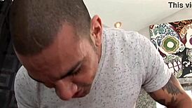 I finger my brown hair pie with tattoos