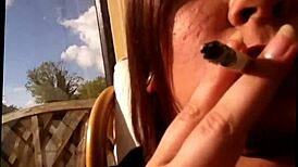 Sexy Bbw Tina Snua Smoking Cork Cigarette Suggestively