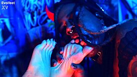 Femdom Dominates with Foot Worship, Licking, Sucking, and Toes