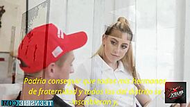 Test My Pussy Please! Blonde Teen Gets Cumshot