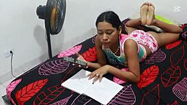 hey, my hot colombian stepsister wants help with homework, so i fucked her after school 😏