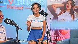 Latina Gigi Damessco Wets Pussy With Fuckmachine On Podcast