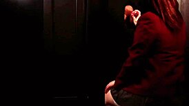 Student eagerly sucks cock through the gloryhole